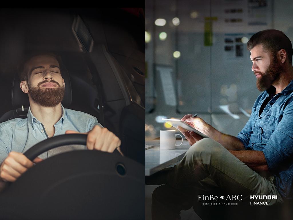 Hombre soñando con adquirir un auto nuevo